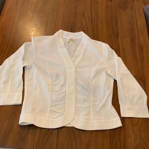 Talbots white size 10p tuxedo style blouse